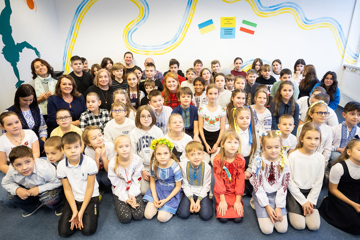 Princess Sarah Ferguson of York visits Migration Aid's Ukrainian refugee children's facility